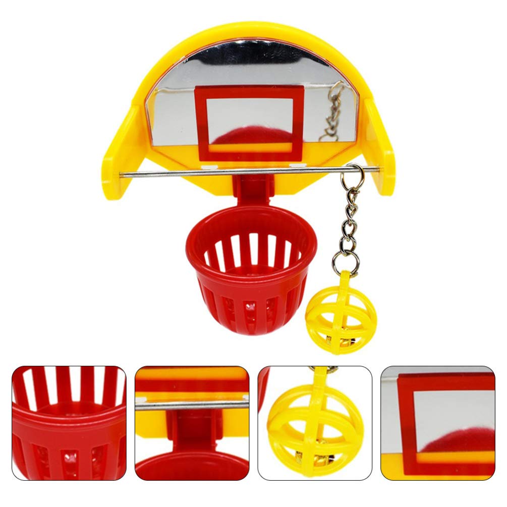 TEHAUX Mini Basketball Toy for Parrots - Interactive Chew Toy & Training Accessory for Budgies, Parakeets, Canaries | Fun Cage Activity for Bird Enrichment & Exercise
