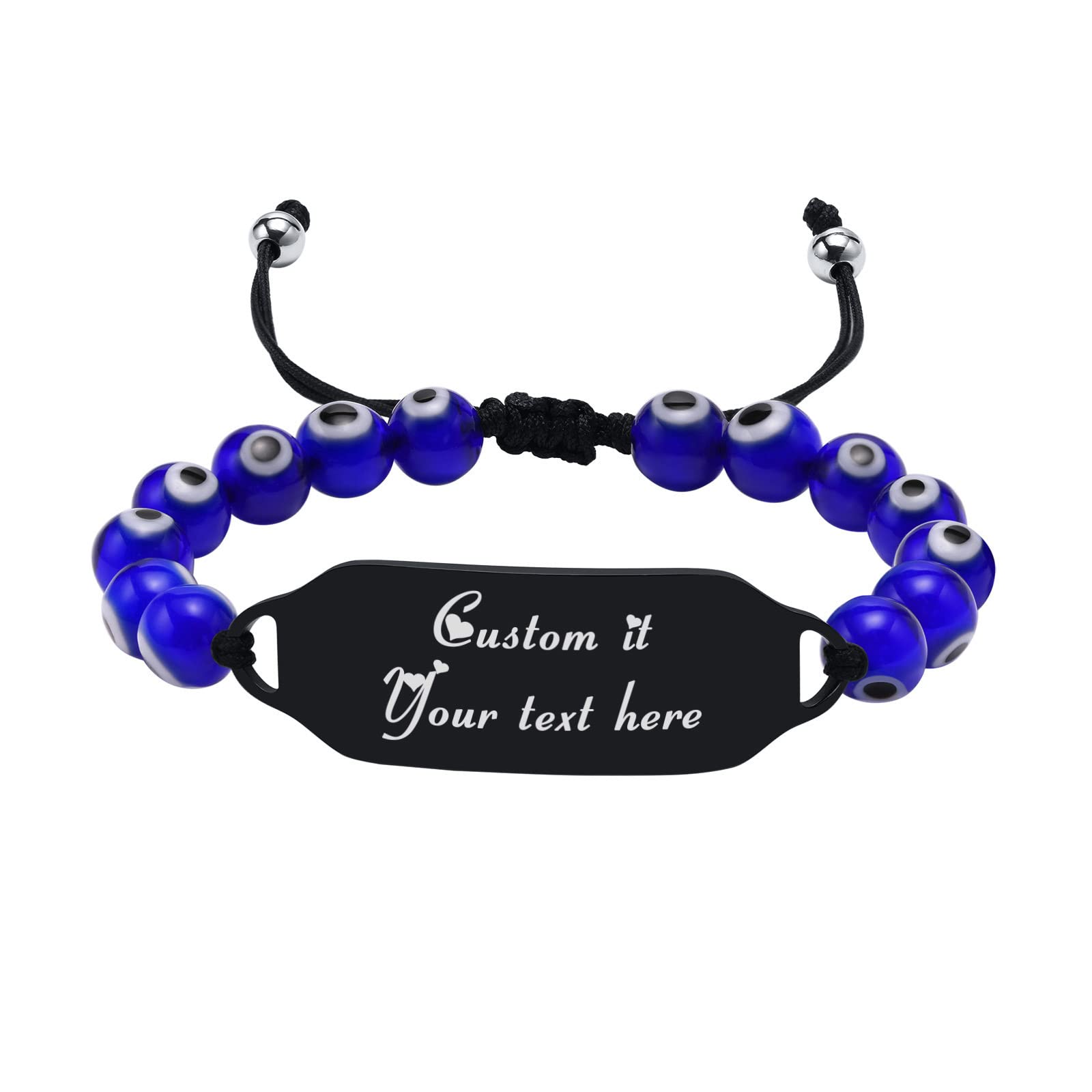 MPRAINBOW Personalized Evil Eye Beaded Bracelet - Adjustable String Handmade Lucky Bracelet for Women & Men, Evil Eye Protection Amulet Gift for BFF Family - Perfect for Daily Wear, Spiritual Protection & Fashion Accessory