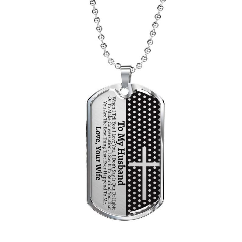 Personalized Husband Dog Tag Necklace - Engraved 'To My Husband' Military Style Gift for Men - Perfect Anniversary, Father's Day & Valentine's Day Present - CLG95184 | Thoughtful Keepsake for Everyday Wear & Special Occasions