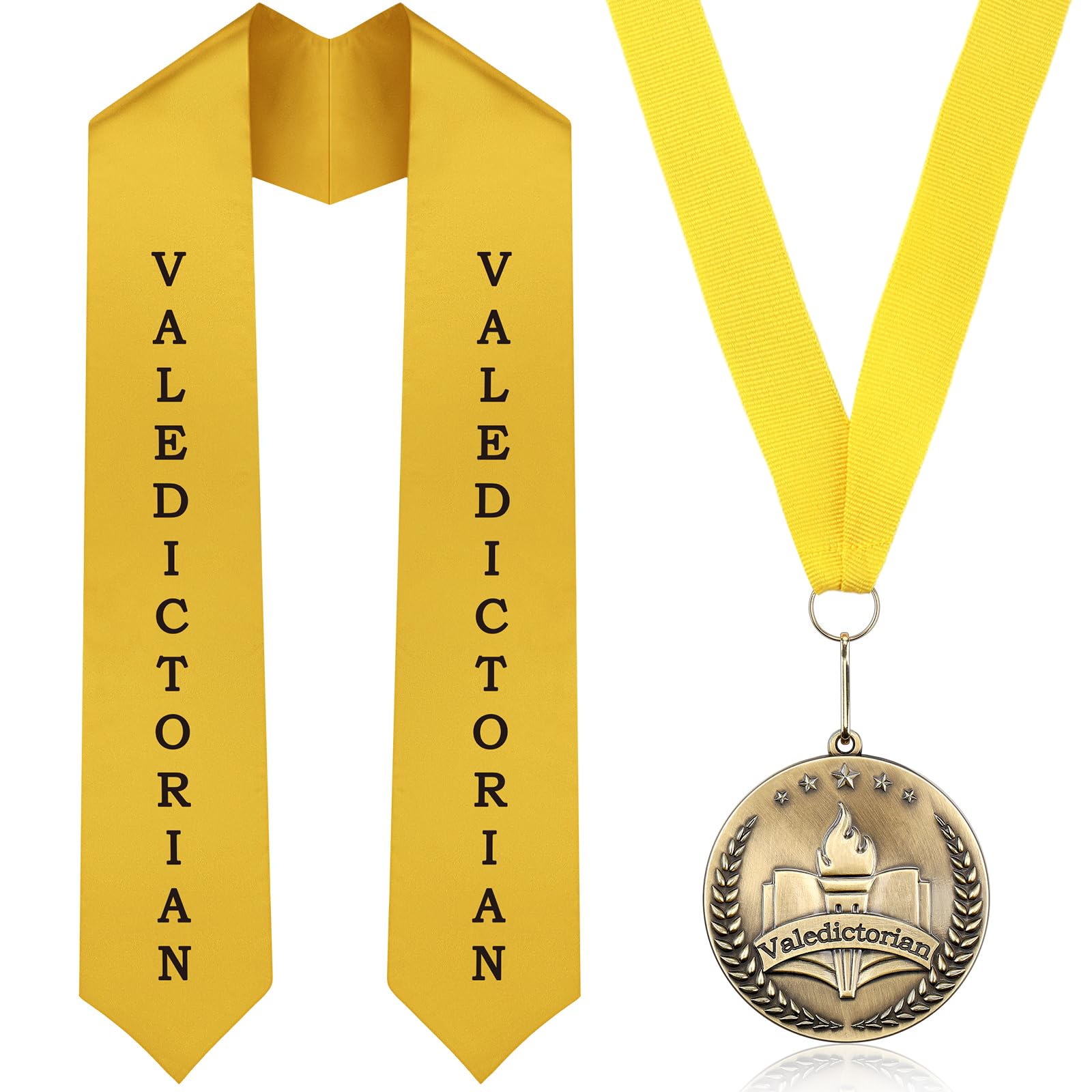 Remuuly 2-Pack Graduation Award Medals with 60-Inch Stoles - Commencement Honor Set for High School & College Graduates - Perfect for Graduation Ceremonies, Award Presentations & Academic Celebrations