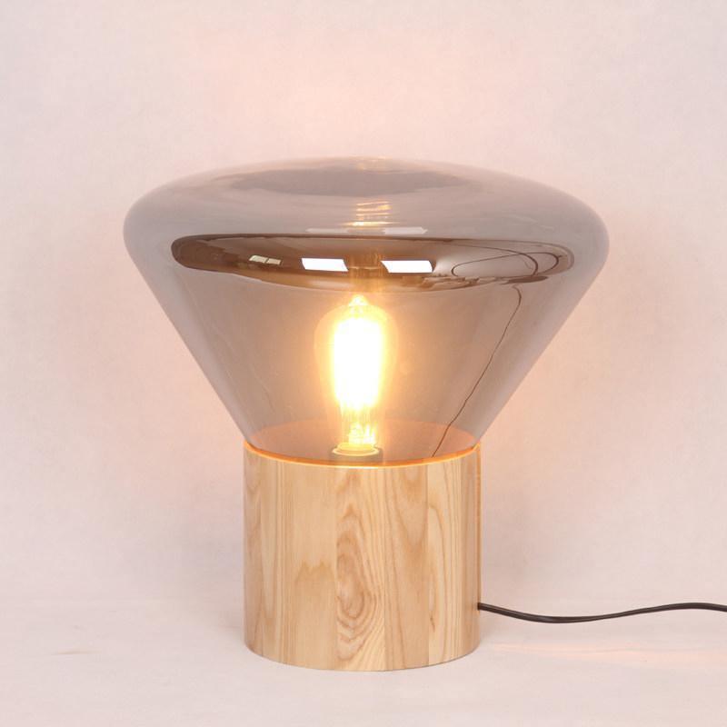Modern Wood Table Lamp - Stylish Nightstand & Bedside Lighting for Living Room, Bedroom, and Office Decor