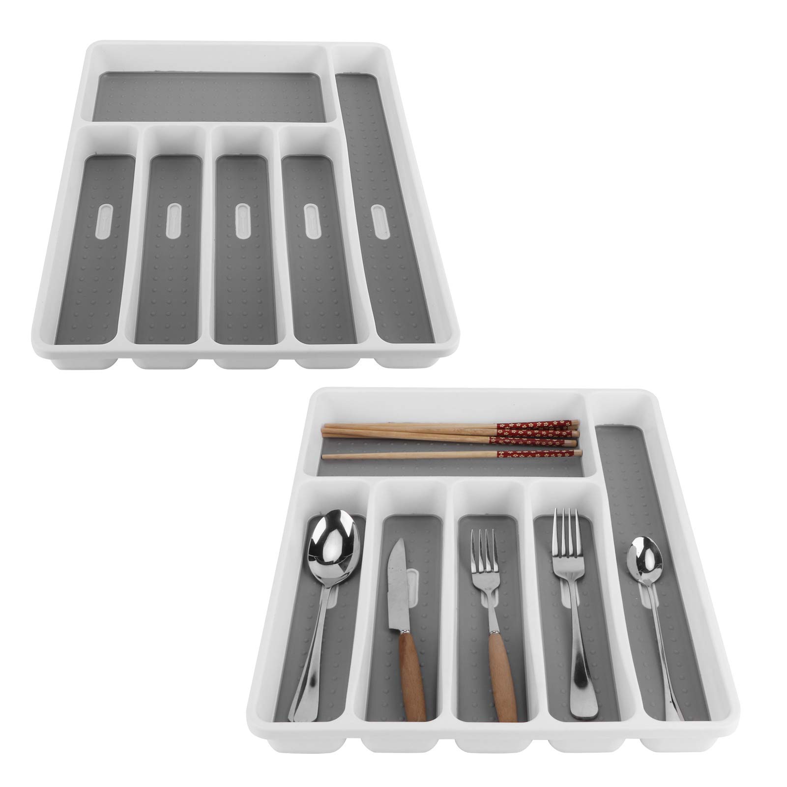 Premium Silverware Organizer Box - 15.9x12.8x1.7 Inch Cutlery Tray for Knives, Forks & Kitchen Utensils | Durable Storage Solution for Kitchen, Bathroom, Bedroom, Craft Room & Office | Perfect for Home Organization & Space Saving