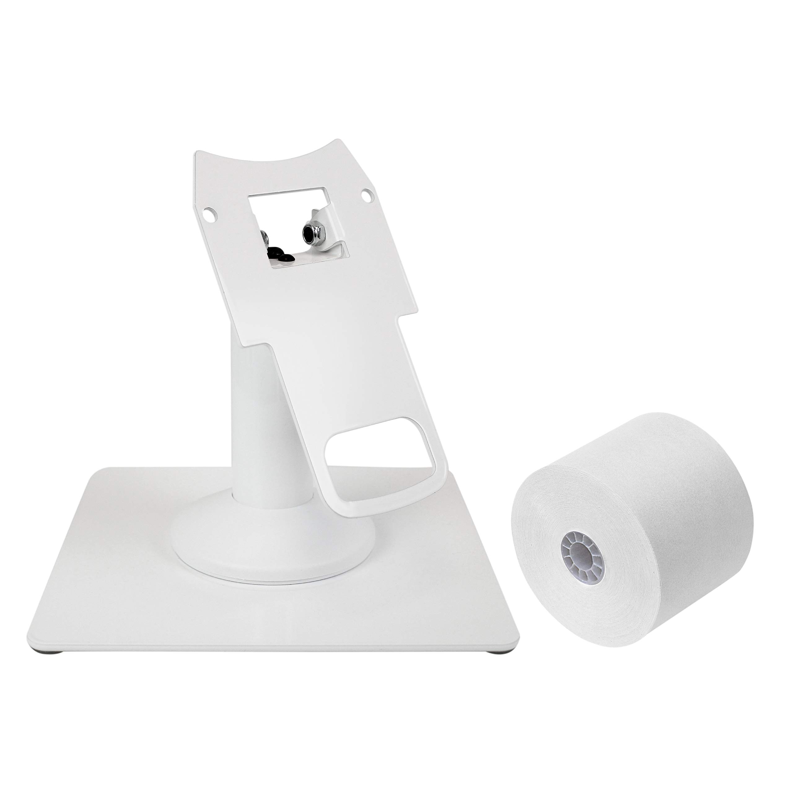 DCCStands Freestanding Swivel & Tilt Clover Mini/Clover Mini 3 Terminal Stand with 50 Rolls Thermal Paper - Perfect for Coffee Shops, Restaurants & Retail POS Systems