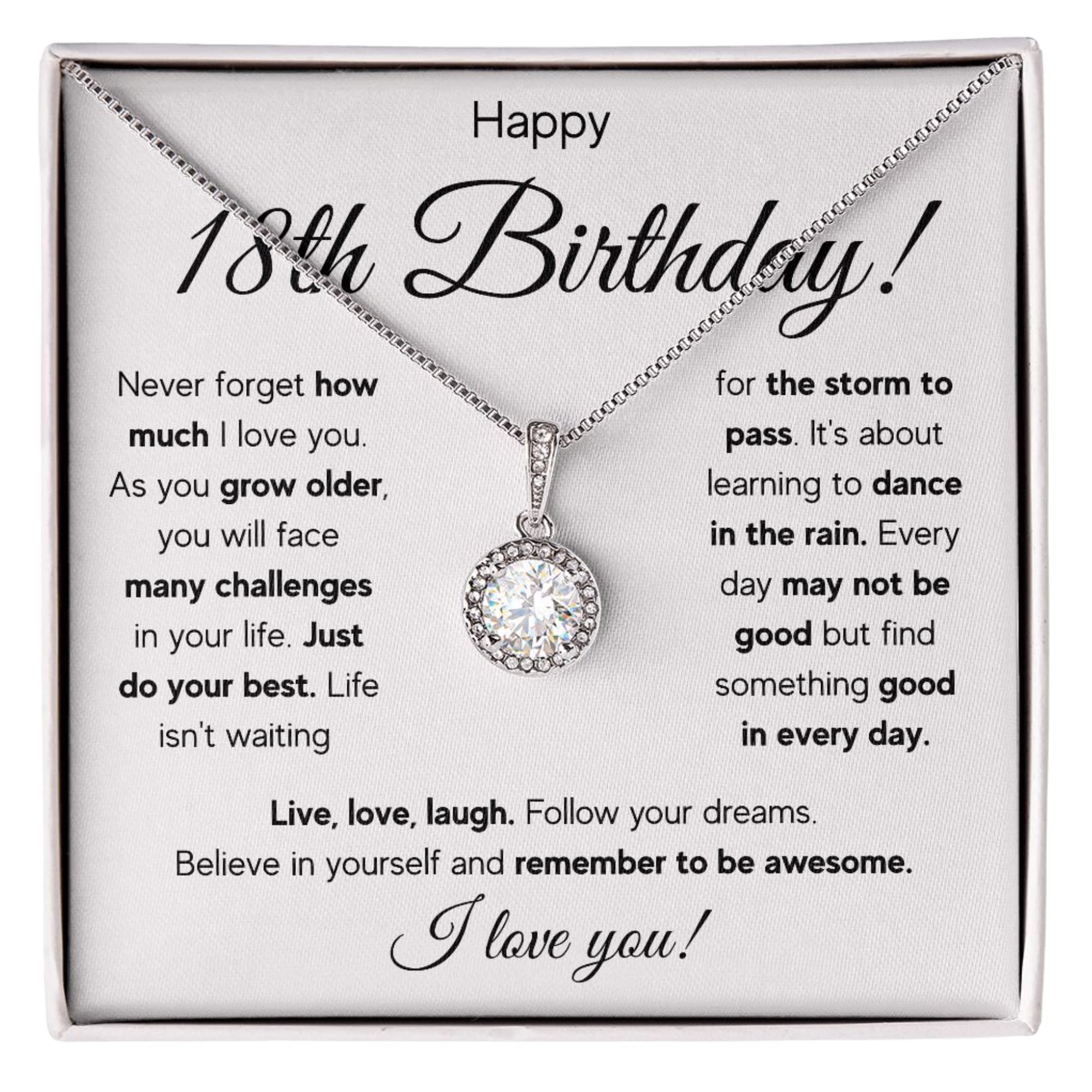 18th Birthday Gifts for Girls - Elegant Jewelry Set with Message Card & Gift Box | Thoughtful Present for Daughter, Sister, or Friend | Perfect for Birthday Celebrations, Graduation, or Special Occasions