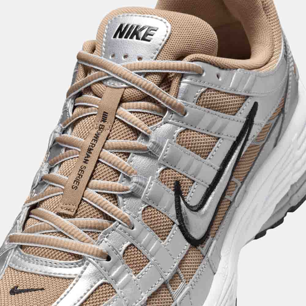 Nike P 6000 Sneakers in Khaki, Metallic Silver & Platinum - Stylish Comfort for Running, Gym & Casual Wear