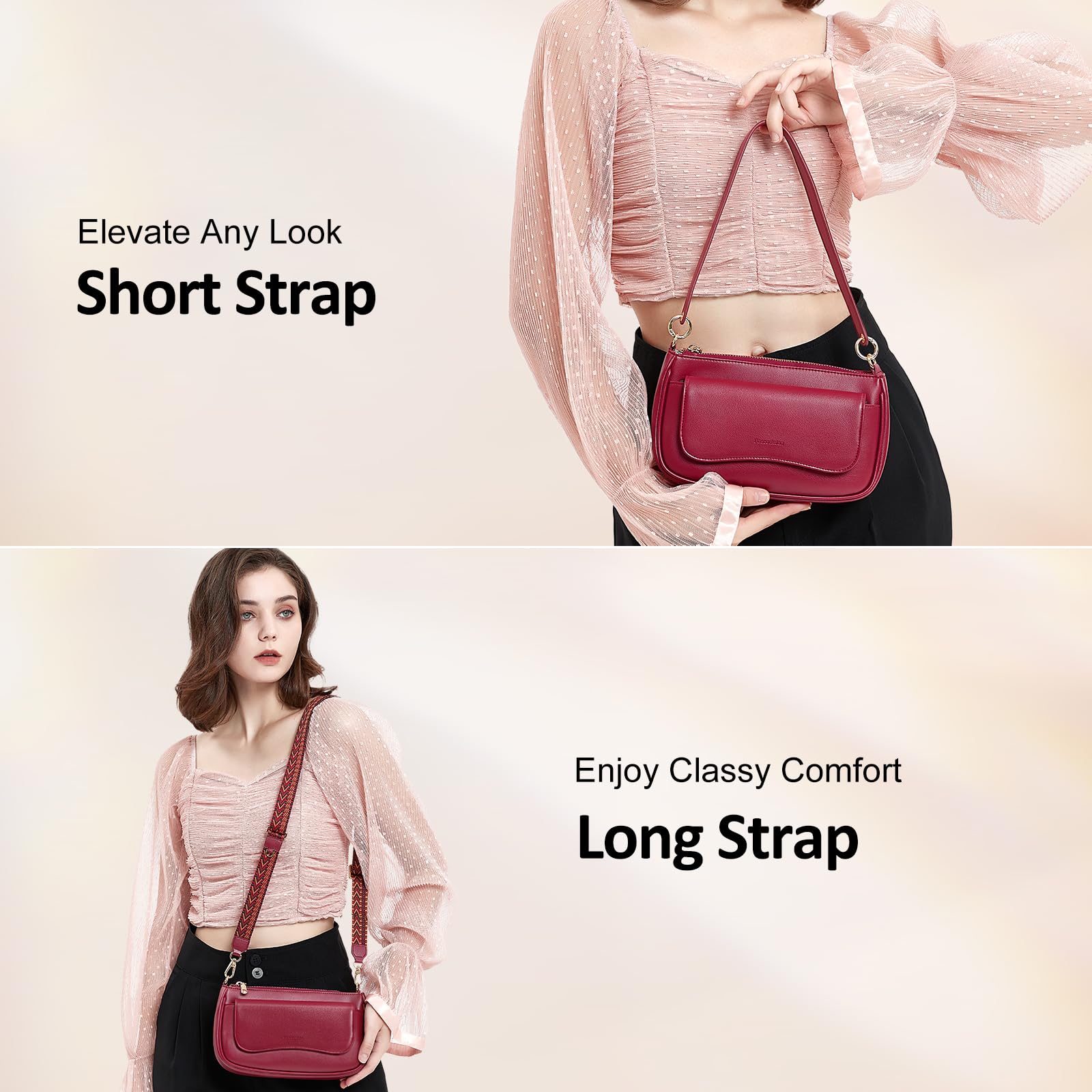 Peacocktion Vegan Leather Crossbody Bag for Women - Casual & Travel Use