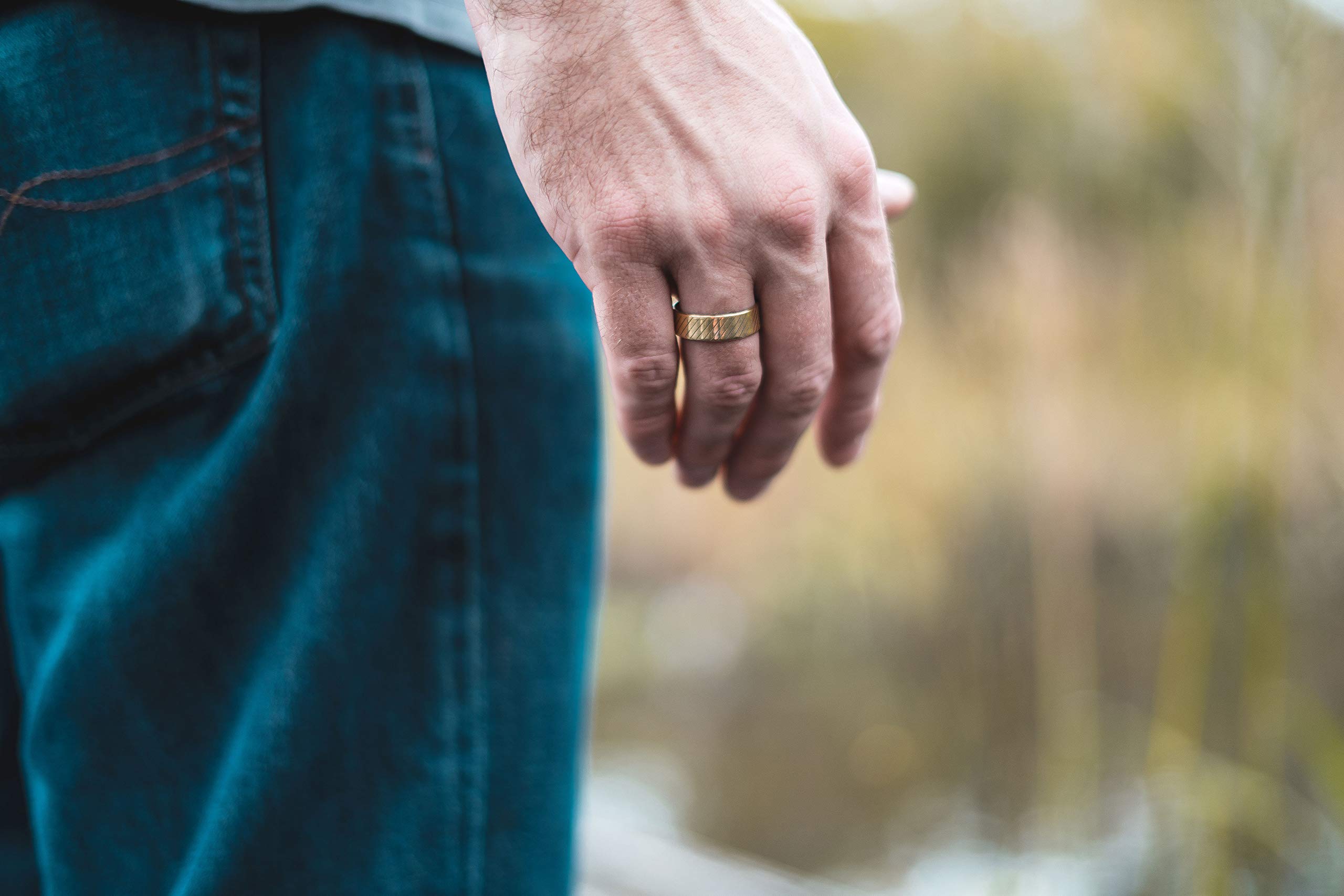 Handmade Bullet Shell Men's Rings - Unique Wide Band Promise Rings for Him | Personalized Wood Gift Box Included | Made in USA | Perfect for Engagements, Weddings & Gifts