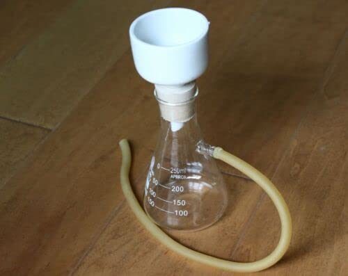 250ml Buchner Funnel Kit - Premium Vacuum Filtration Apparatus with Borosilicate Glass Funnel & Rubber Stopper for Chemistry Labs, Home Brewing, and Scientific Experiments