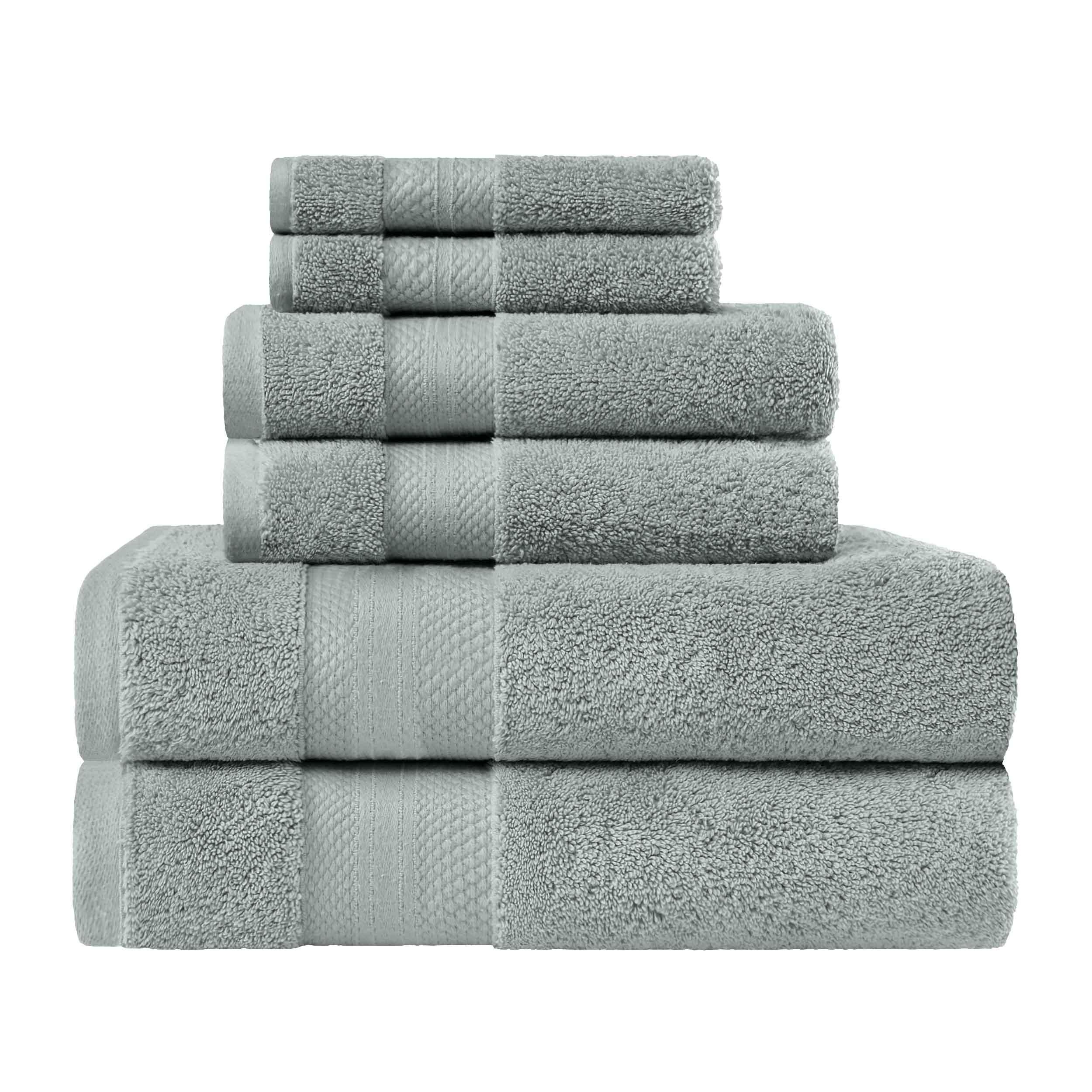 Premium 6-Piece Turkish Cotton Bath Towel Set - Ultra Soft, Highly Absorbent & Quick-Drying - Luxury Spa, Bathroom & Beach Essentials for Home & Travel