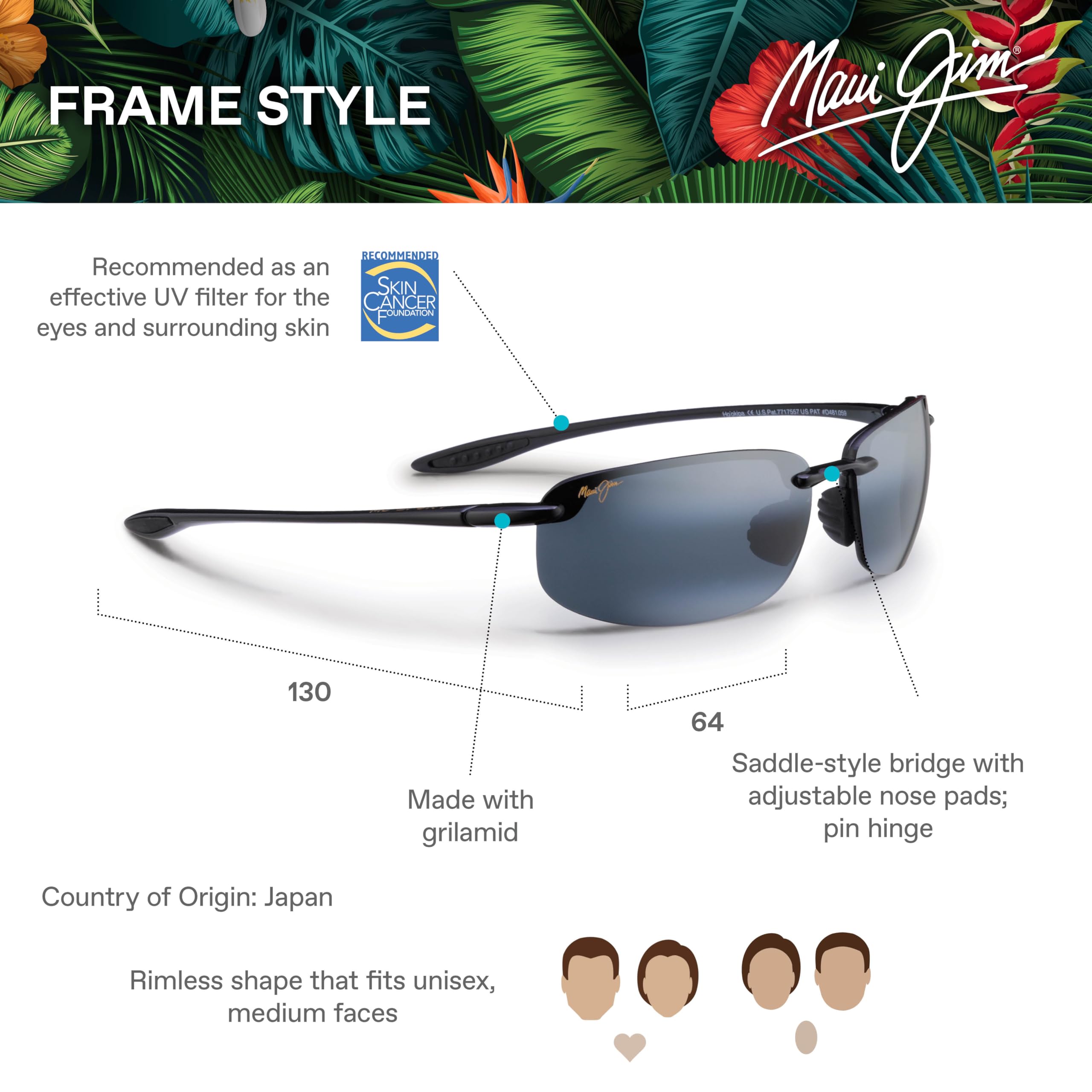Maui Jim Hookipa Polarized Rimless Reading Sunglasses for Men & Women - UV Protection, Lightweight & Stylish for Outdoor Activities, Driving & Beach