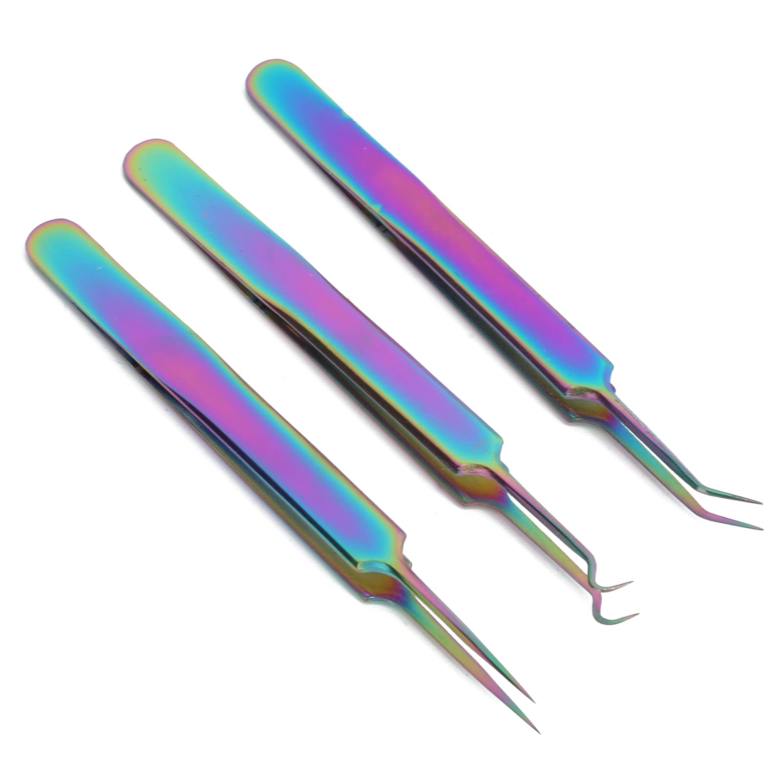 Professional Stainless Steel Non-Slip Manicure Tweezers for Nail Technicians - Durable Salon Tools for Precise Nail Art, Cuticle Care & Eyelash Extensions