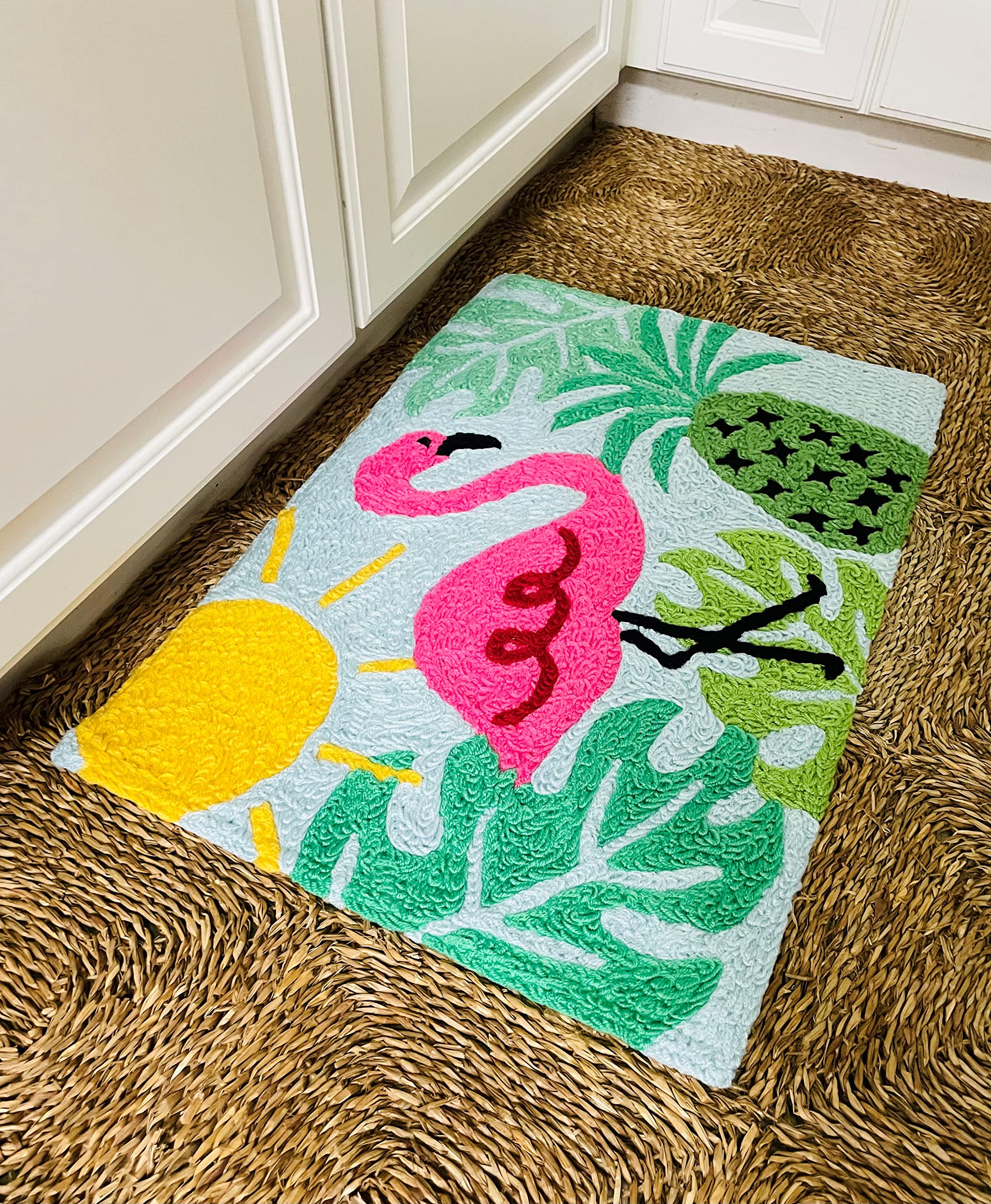 Pink Flamingo Jellybean Accent Rug 20