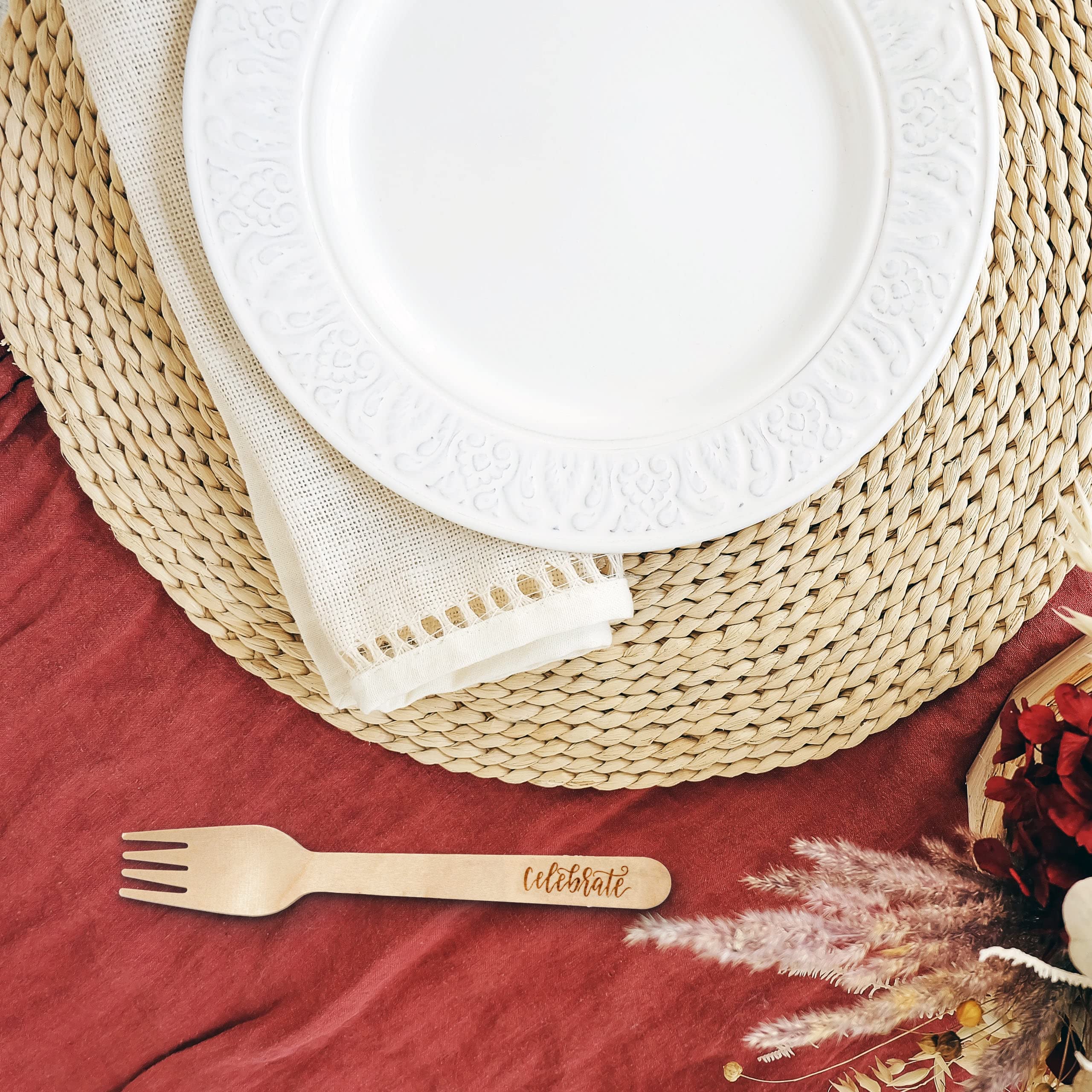 Eco-Friendly Disposable Forks - 100 Pack Biodegradable Compostable Cutlery for Birthday Parties, Weddings, Catering & Events | Plastic-Free Alternative for Sustainable Dining & Outdoor Picnics