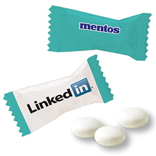 Custom Logo Mentos Individually Wrapped Mints - Bulk 2000 Count Promotional Candy for Branding, Events & Corporate Gifts - Perfect for Trade Shows, Office Snacks & Client Appreciation