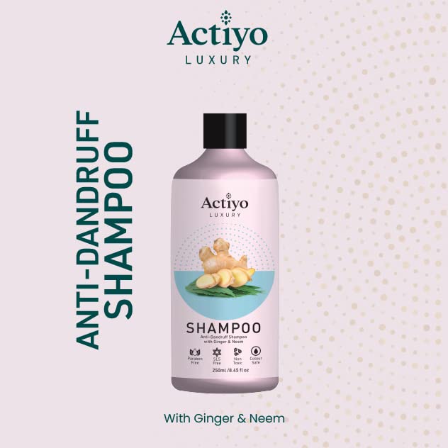 ACTIYO® Anti Dandruff Shampoo for Women & Men - Paraben & SLS Free, 8.5oz - Soothes Itchy Scalp & Controls Flakes - Perfect for Daily Use & Sensitive Scalp Care