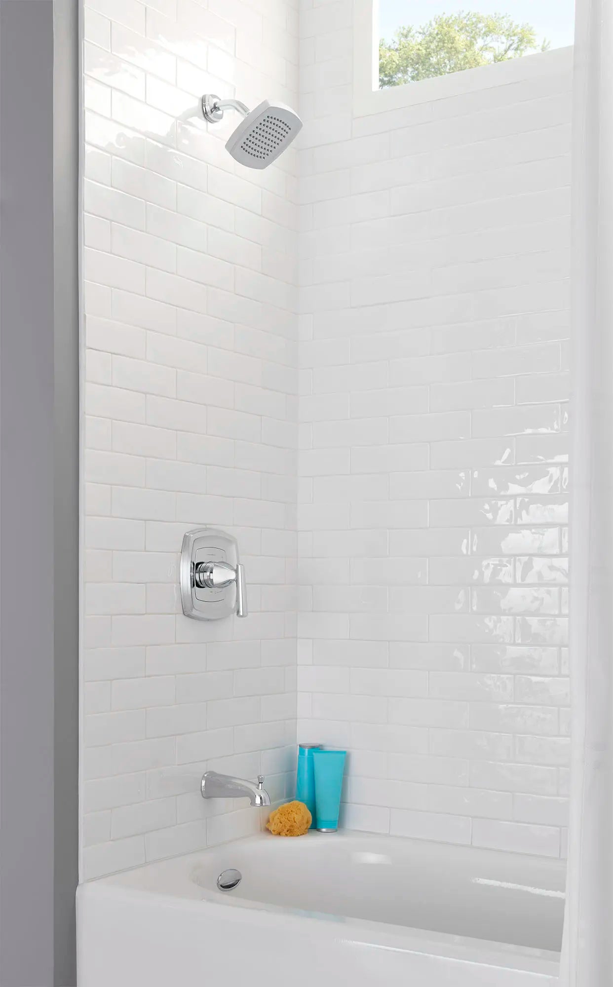 Edgemere® 2.5 GPM Tub and Shower Trim Kit with Showerhead - Double Ceramic Pressure Balance Cartridge & Lever Handle - Perfect for Bathroom Renovation and Modern Home Upgrade