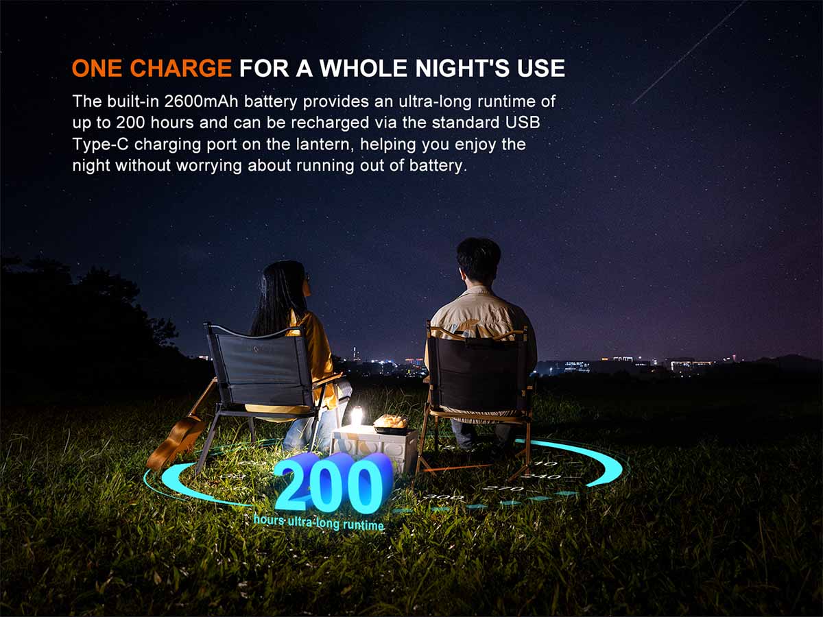 Fenix CL22R Rechargeable Camping Lantern - 500 Lumens, USB-C Charging, Waterproof Outdoor Light for Hiking, Emergency, Power Outages & Backpacking