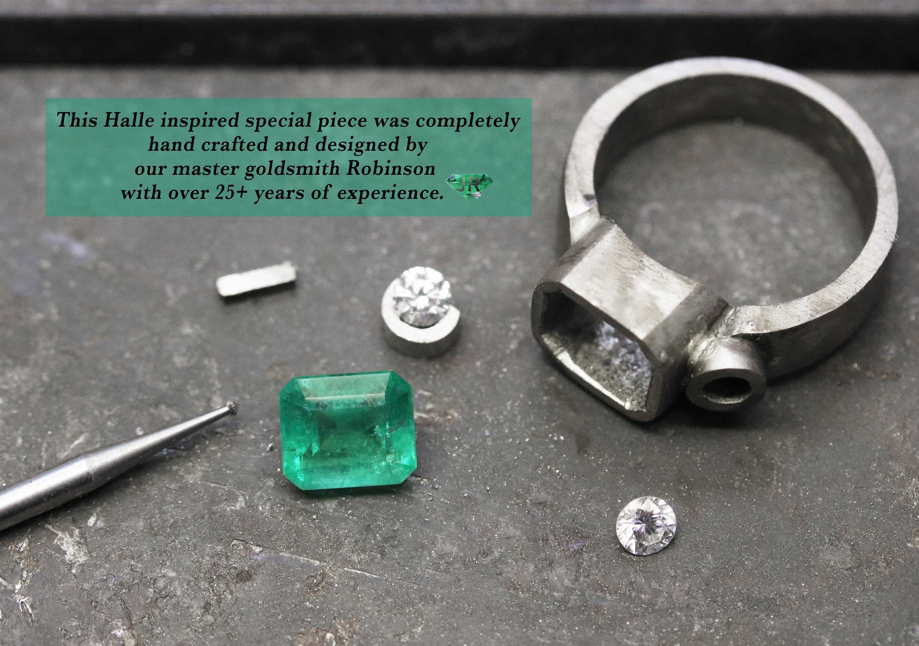 2.70tcw Colombian Emerald & Diamond Three Stone Bezel Ring in 18K Gold - Elegant Jewelry for Engagement, Wedding & Anniversary Gifts