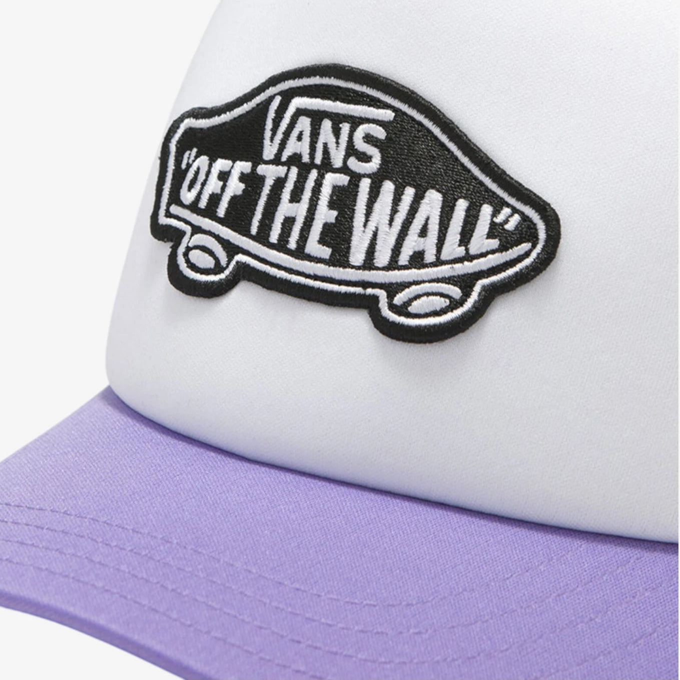 Vans Classic Patch Curved Bill Trucker Hat - Purple & White Snapback Cap for Men & Women | Perfect for Skateboarding, Streetwear Fashion & Outdoor Activities