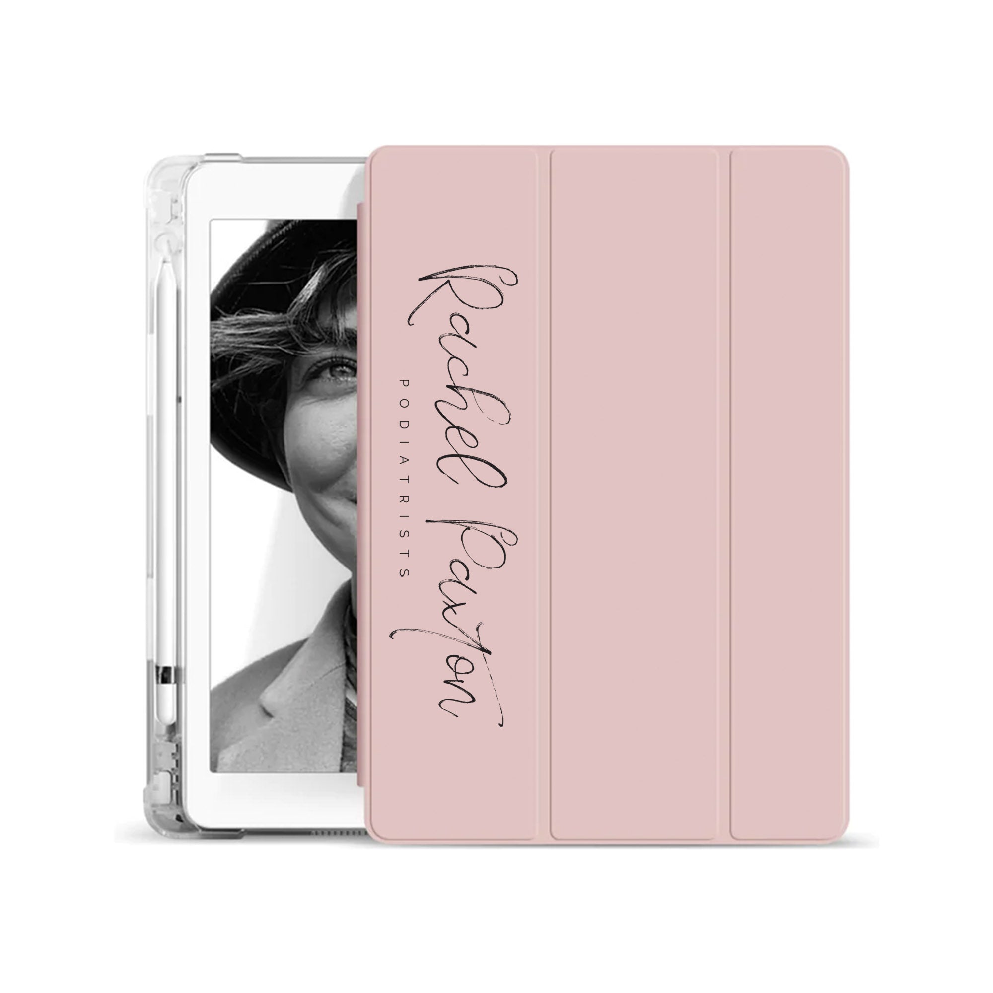 Premium iPad See-Through Case with Signature & Occupation 65 - Slim Protective Cover for Work, School & Travel | Compatible with iPad Air/Pro