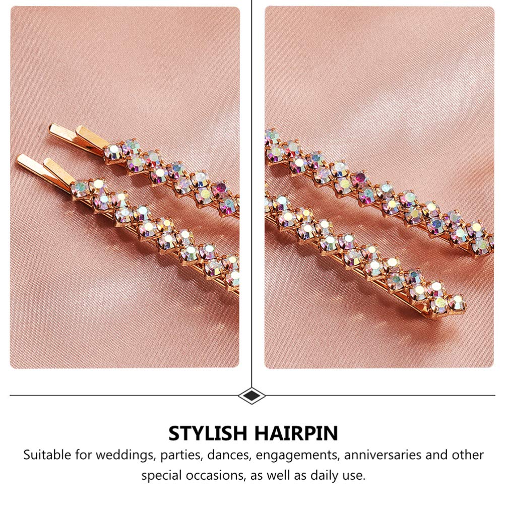 Uonlytech Crystal Rhinestone Hair Clips & Bobby Pins - Silver Alloy Bling Hair Clamps for Women, Girls | Wedding, Party, Prom, Daily Use Hair Accessories
