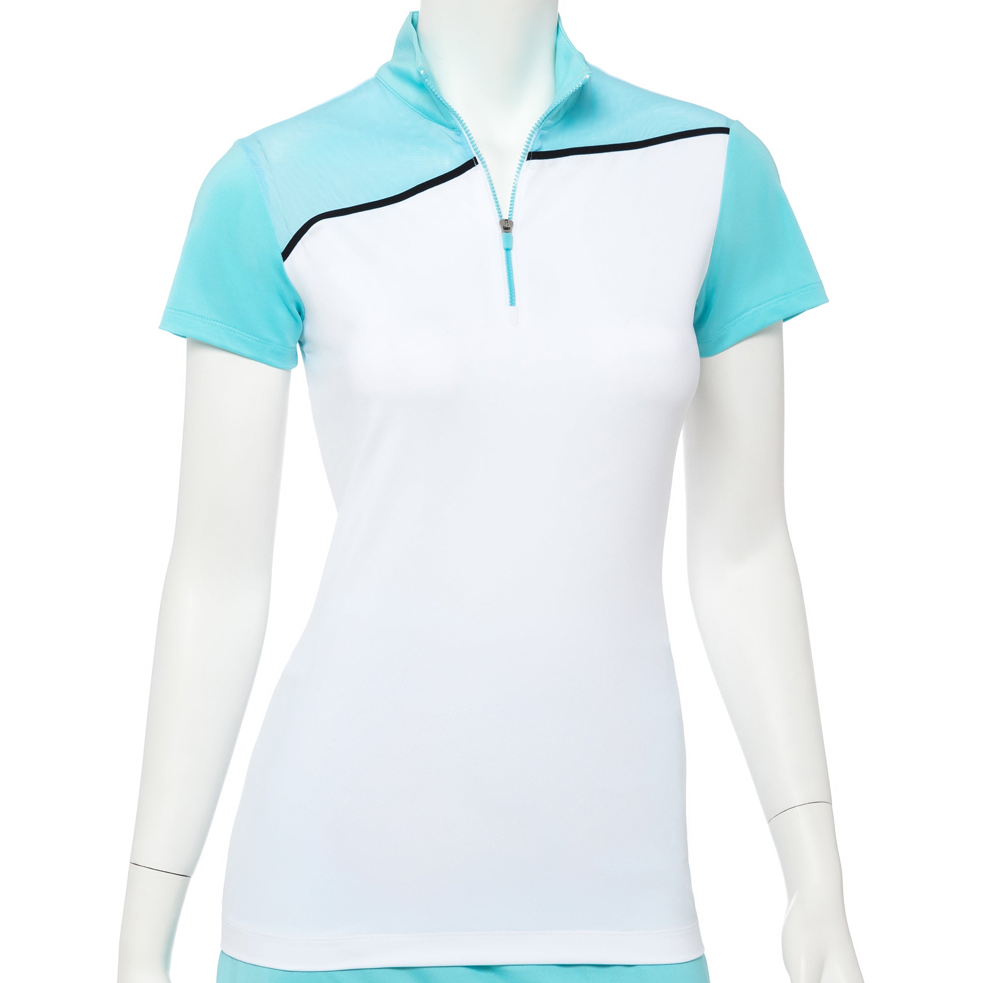 EP NY Bora Bora Cap Mesh Overlay Women's Golf Polo Shirt - Breathable & Stylish for Golf, Tennis & Outdoor Activities