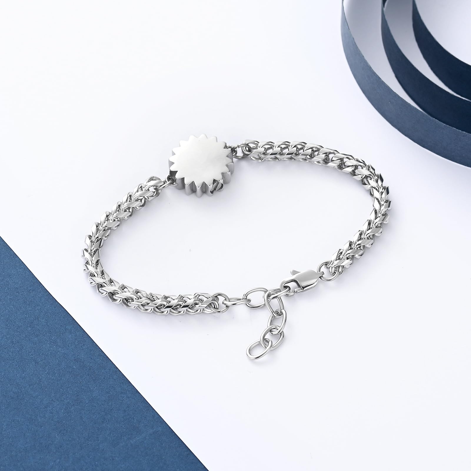 Sunflower Urn Bracelet for Ashes - Memorial Jewelry for Women - Adjustable Stainless Steel Bangle - Perfect for Pet & Human Keepsakes