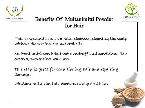 RAINTECH HERBALS Reetha Powder & Multani Mitti Powder Combo for Hair Care – 200g (2 x 100g) | Natural Hair & Scalp Treatment | Cleanses, Strengthens & Nourishes Hair | 100% Pure Organic | Perfect for Deep Cleansing & Revitalizing Dull Hair at Home