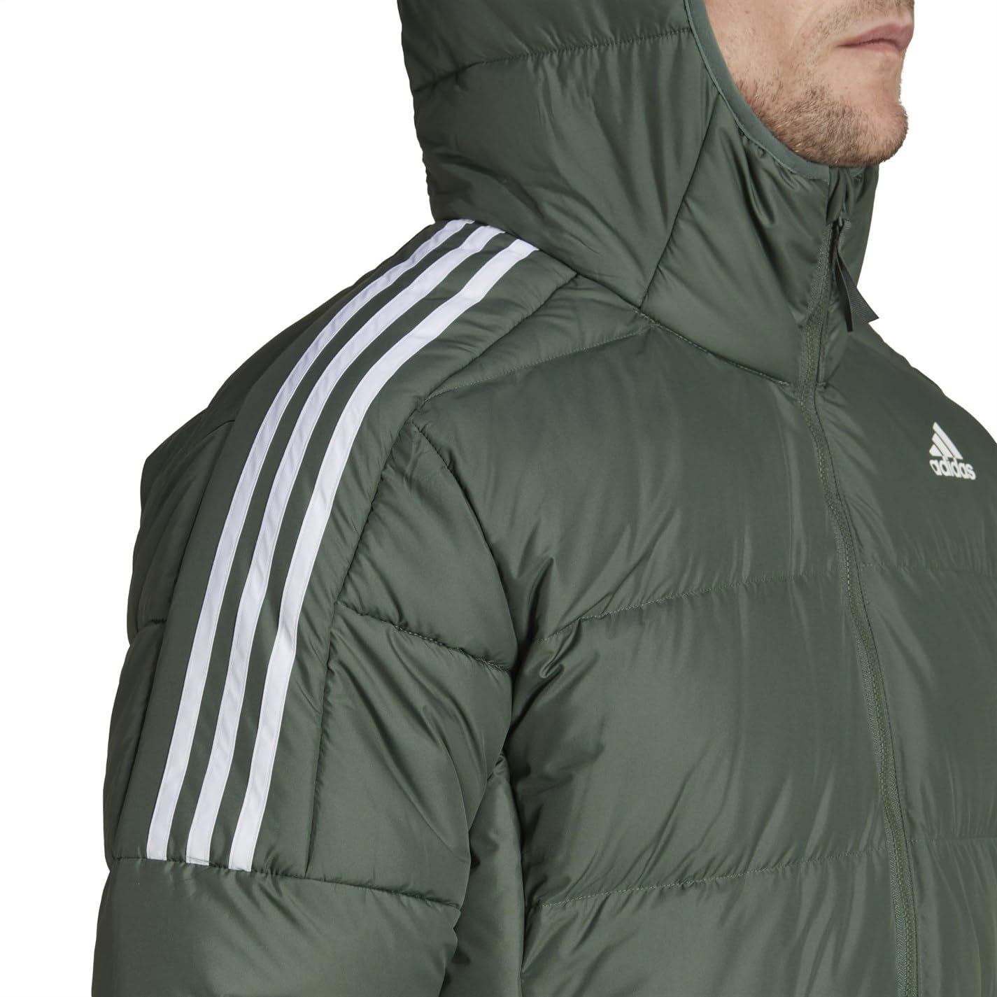Adidas Men's Essentials Midweight Down Hooded Jacket - Lightweight Warm Winter Coat for Outdoor Activities, Hiking & Casual Wear