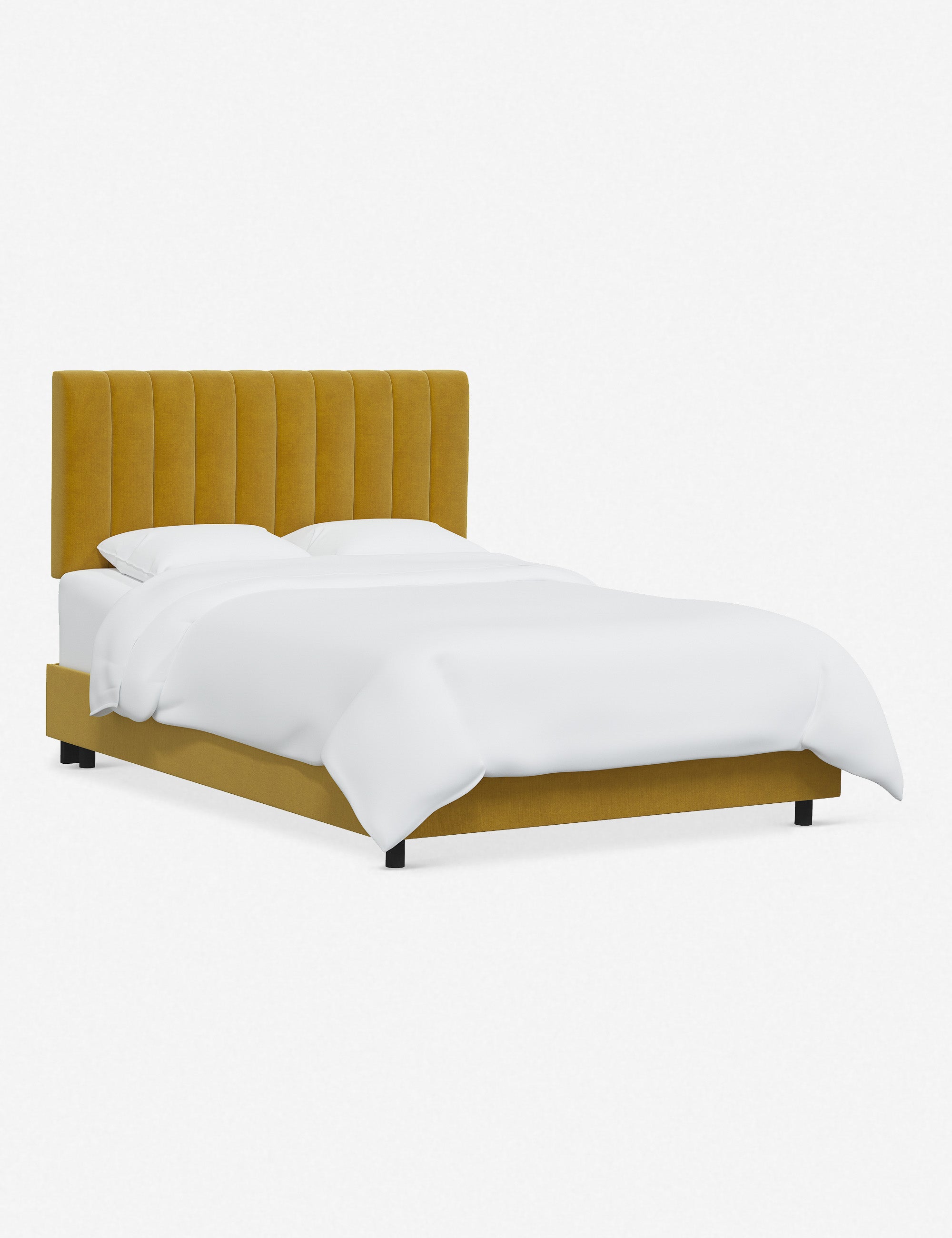 Stylish and Comfortable Aliyah Bed - Queen Size Platform Bed Frame with Upholstered Headboard - Perfect for Modern Bedrooms, Guest Rooms, and Apartments