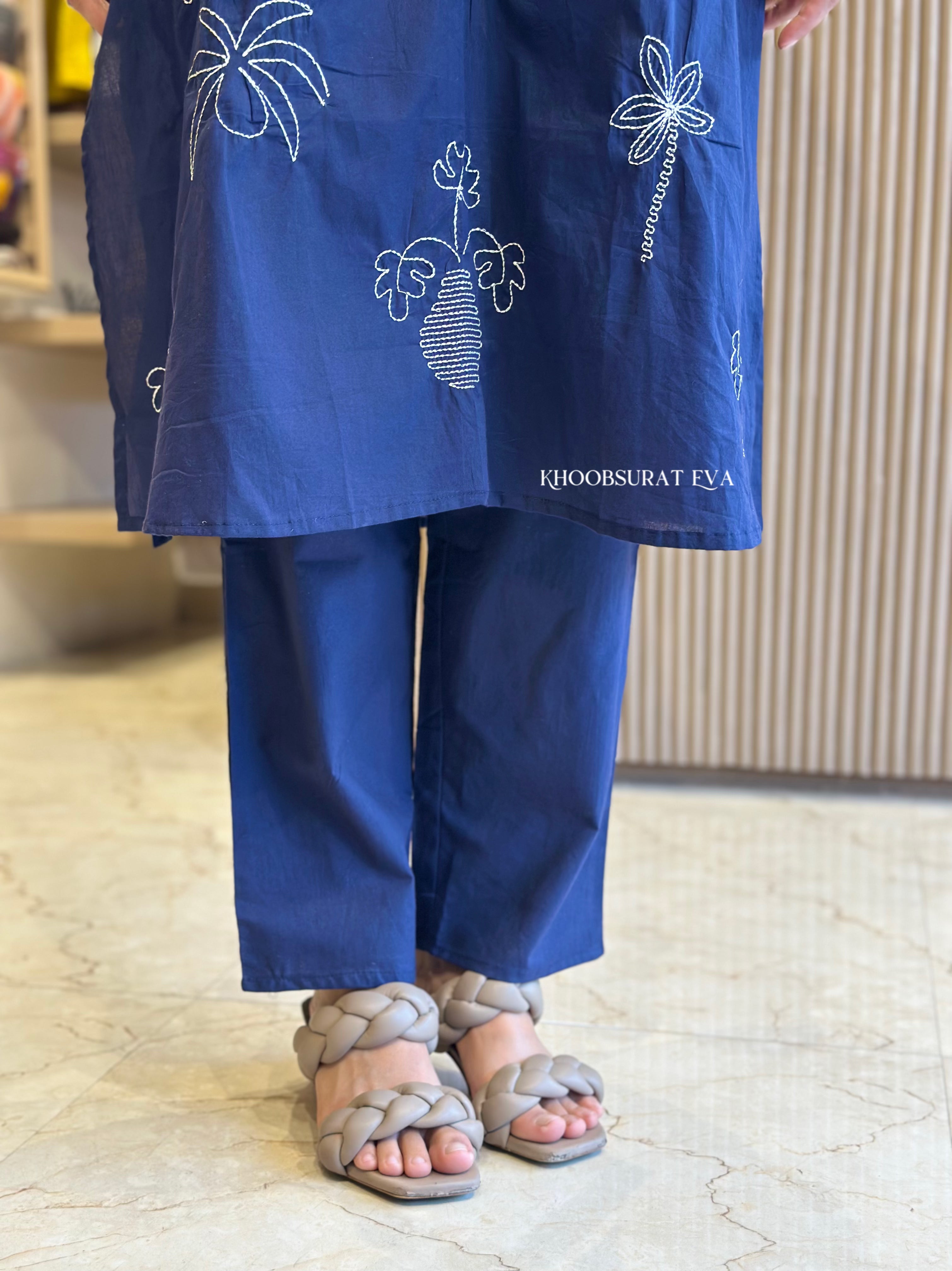 Lucid Dreaming Blue Kurta Set for Women - Stylish Indian Ethnic Wear for Festivals, Weddings & Casual Outings