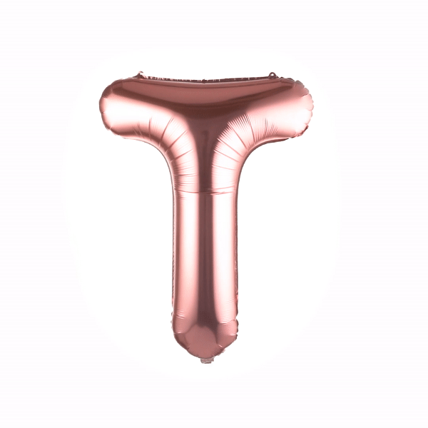 Rose Gold Mylar Letter T Balloon - 40