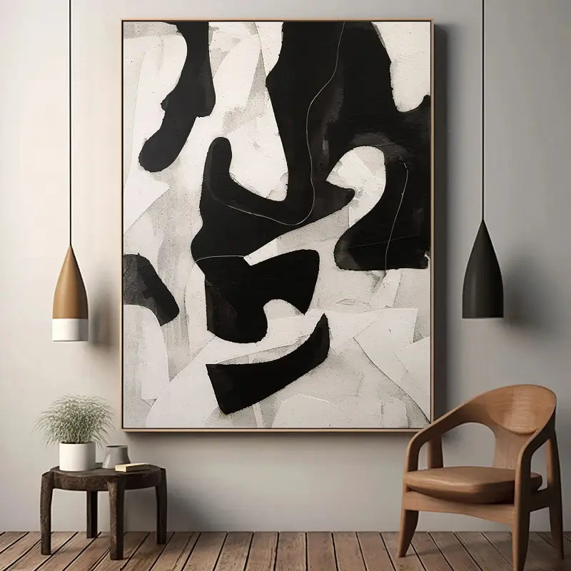 Abstract Tranquility Art Painting #WS005 - Modern Wall Decor for Living Room, Bedroom & Office - Calming Blue & White Contemporary Canvas Artwork