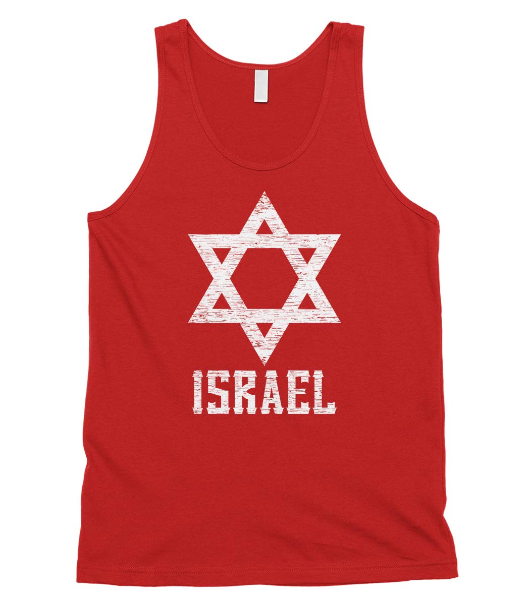 Cybertela Men's White Star of David Israeli Jewish Tank Top - Comfortable Casual Wear for Summer, Beach & Religious Events