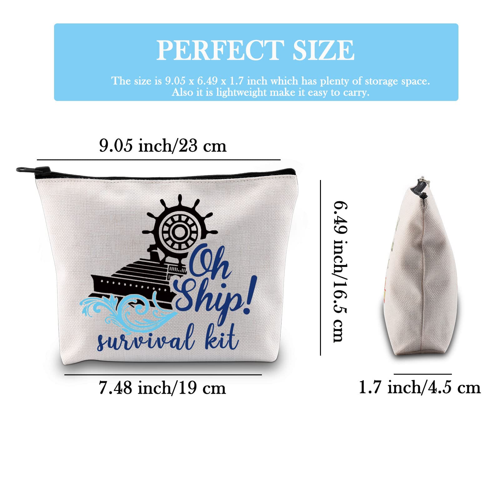 Cruise Vacation Survival Kit - Travel Makeup Bag & Essential Accessories Gift Set for Women | Perfect for Cruise Travel, Beach Getaways & Vacation Packing