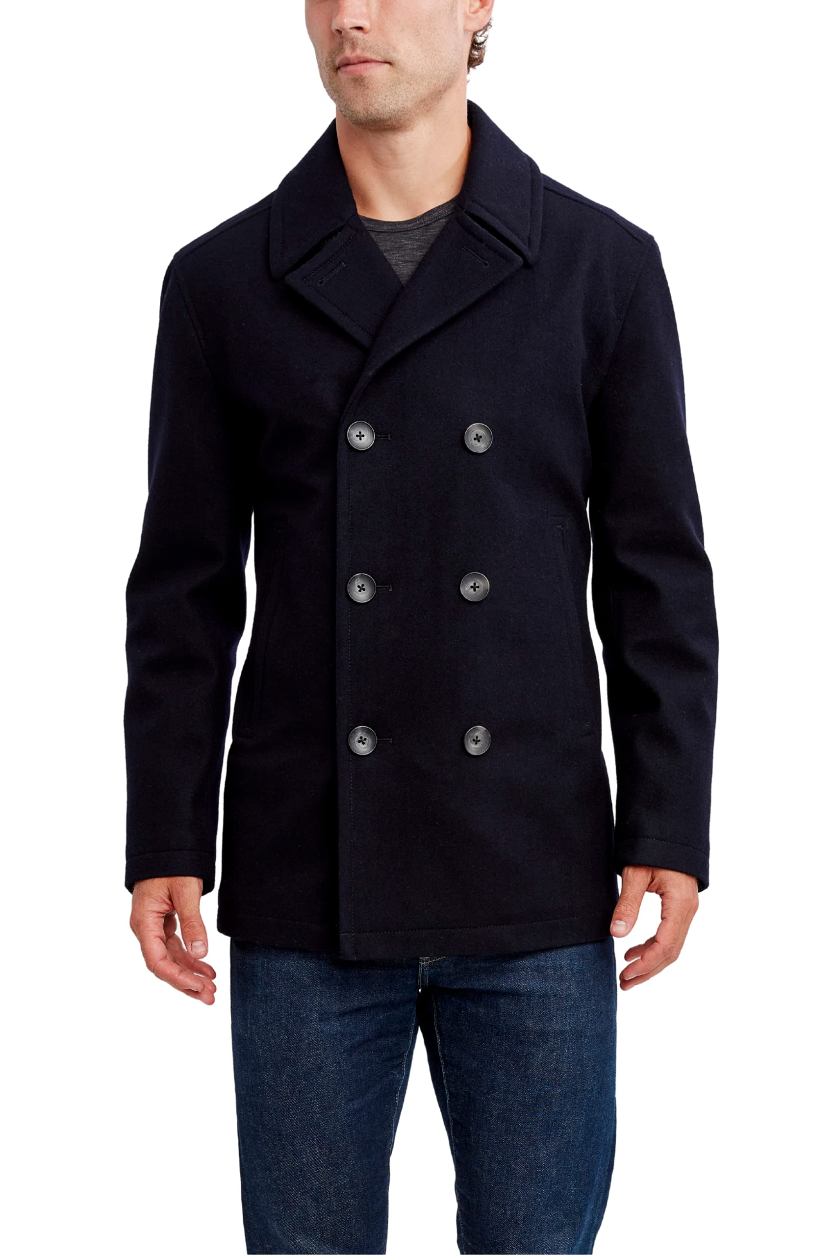 Nautica Men's Wool Blend Double Breasted Peacoat - Warm Winter Trench Coat for Business & Casual Wear | Perfect for Office, Dating & Cold Weather Outings