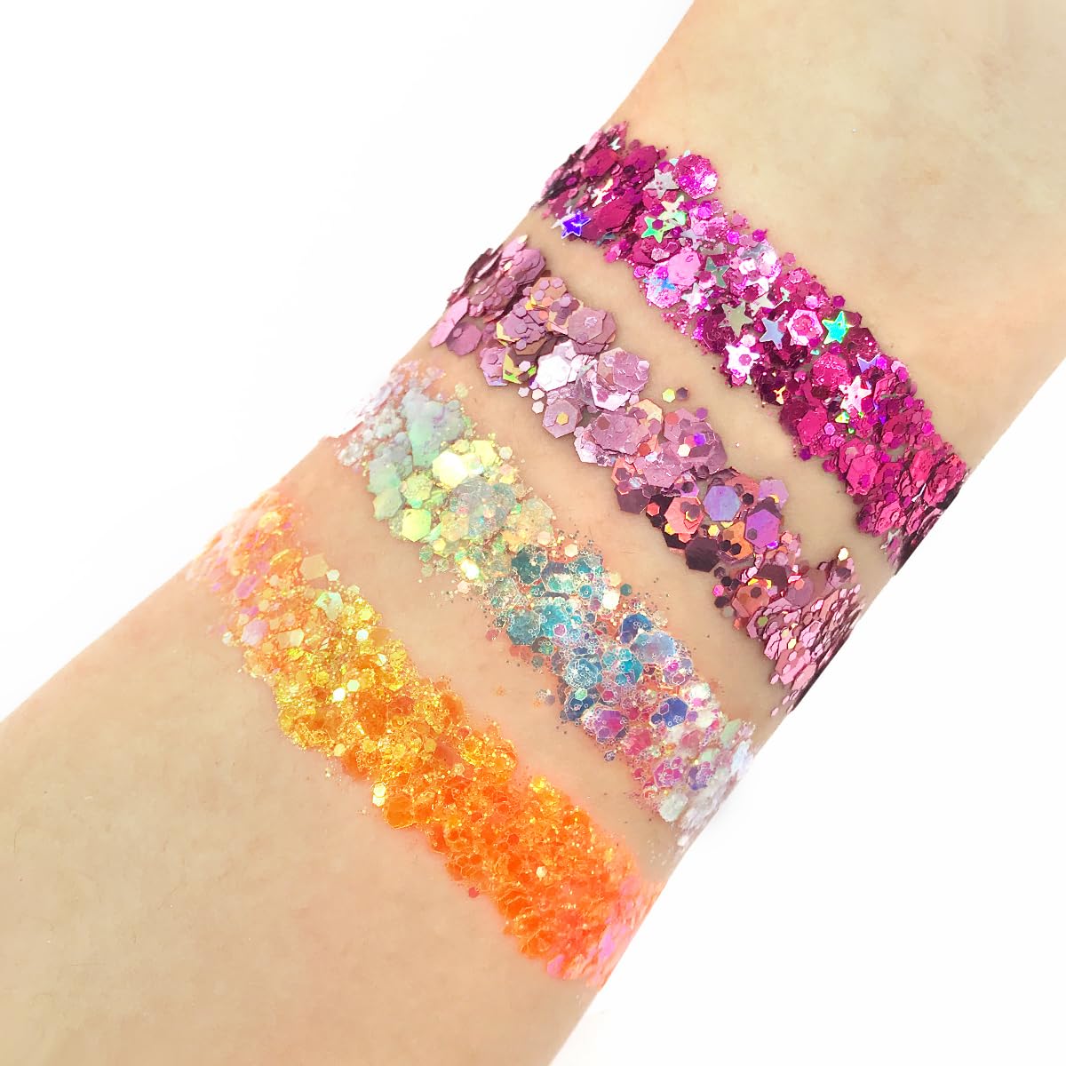Neon Orange Holographic Body Glitter Gel - Vegan & Cruelty-Free Shimmer for Face, Body & Hair | Perfect for Festivals, Raves & Cosplay | Electric Bliss Beauty