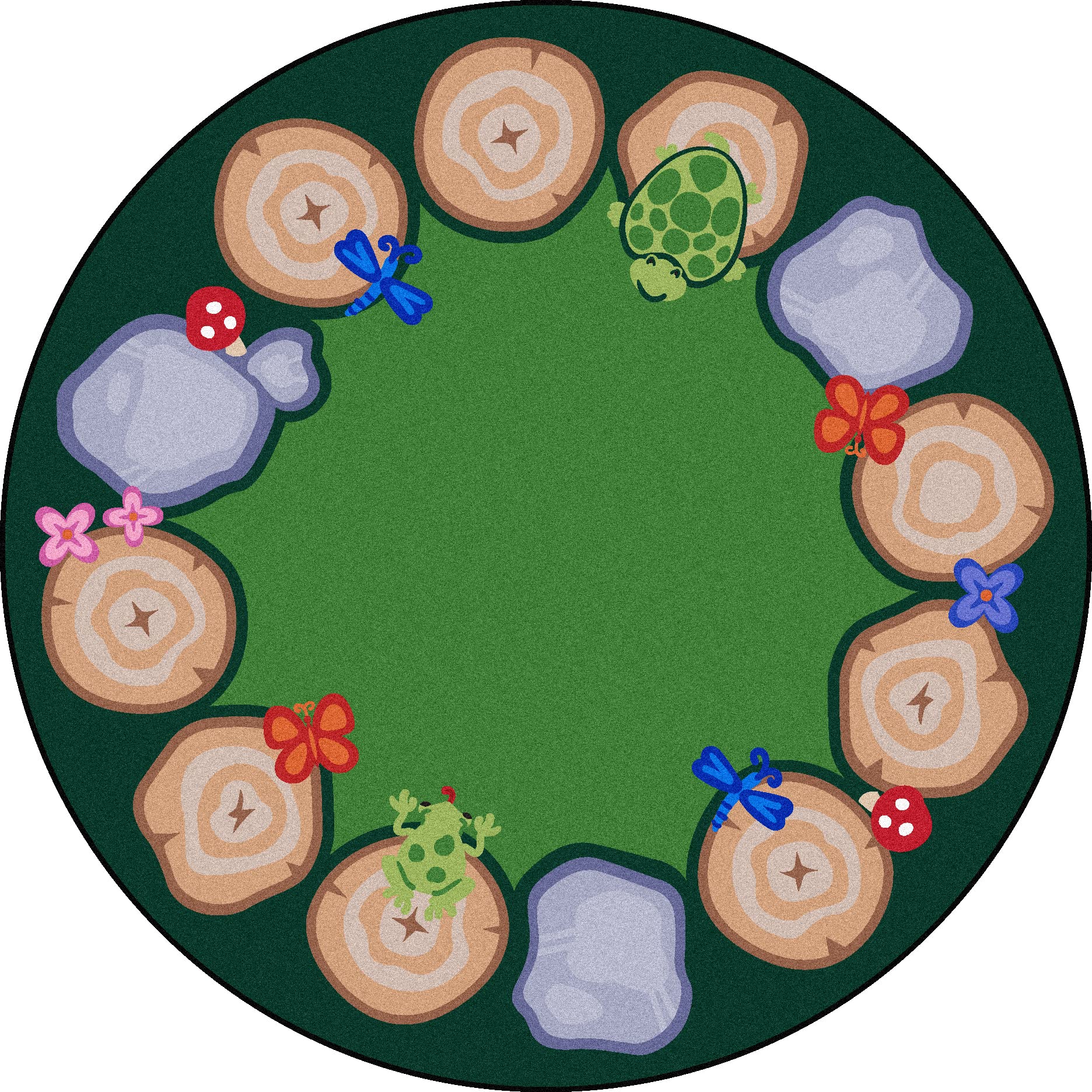 Joy Carpets Stumped Multi-Color Round Area Rug 13'2