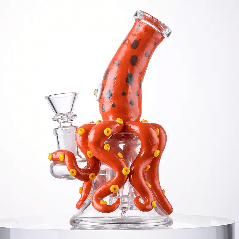 7 Inch Octopus Dab Rig - Mini Water Bong with 14mm Joint | Portable Glass Pipe for Concentrates & Herbs | Perfect for Home Use & Travel