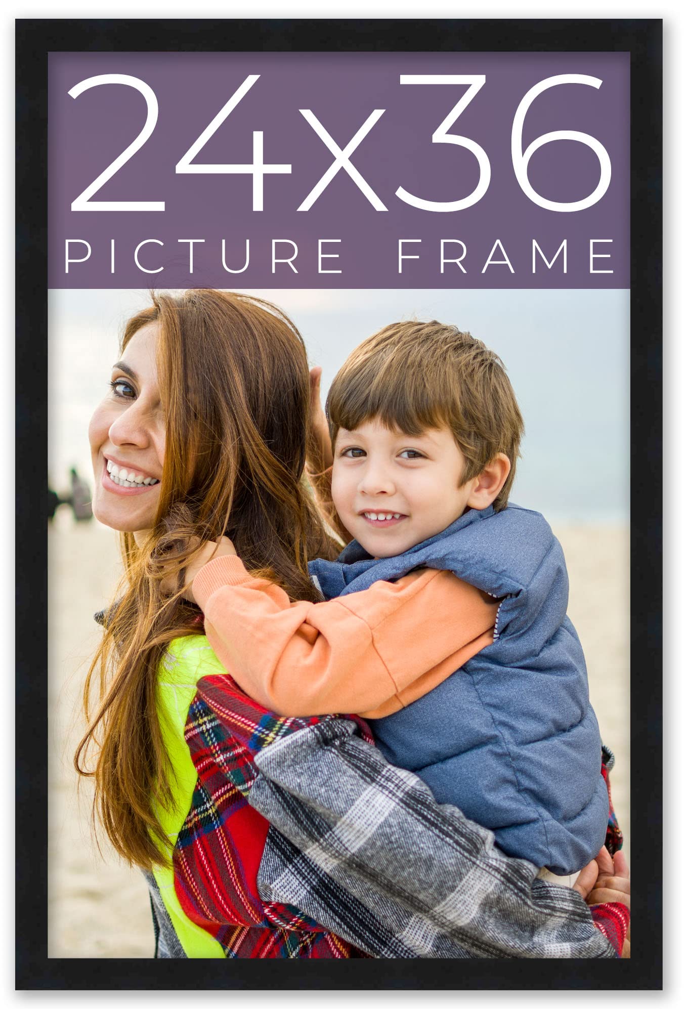 24x36 Black Real Wood Picture Frame - 0.75