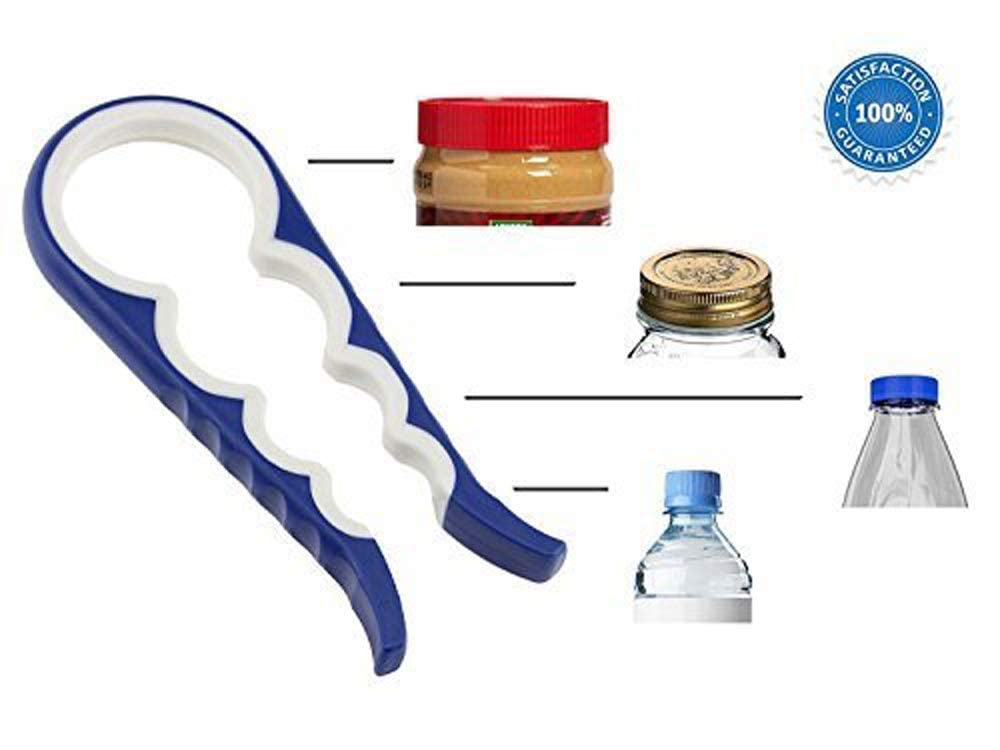 Whitecloud TRANSFORMING HOMES® Multi-Purpose Rubber Grip Jar & Bottle Opener - Universal Fit for All Bottle Caps & Jars - Premium Easy-Grip Design (Color May Vary) - Perfect for Kitchen, Camping, Picnics & Elderly Use (Pack of 1)