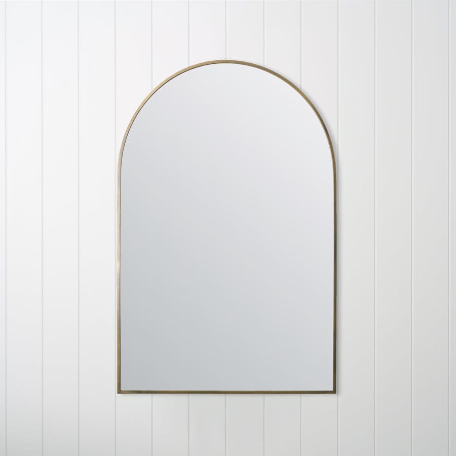 Antique Brass Arch Mirror - Vintage Wall Decor for Living Room, Bedroom & Bathroom - Elegant Home Accent for Classic & Modern Interiors