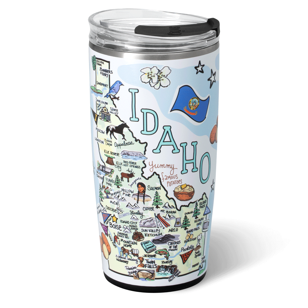 Premium 22oz Idaho Tumbler - Double Wall Vacuum Insulated Stainless Steel Water Bottle - Keeps Drinks Hot/Cold for Hours - Perfect for Hiking, Camping & Outdoor Adventures
