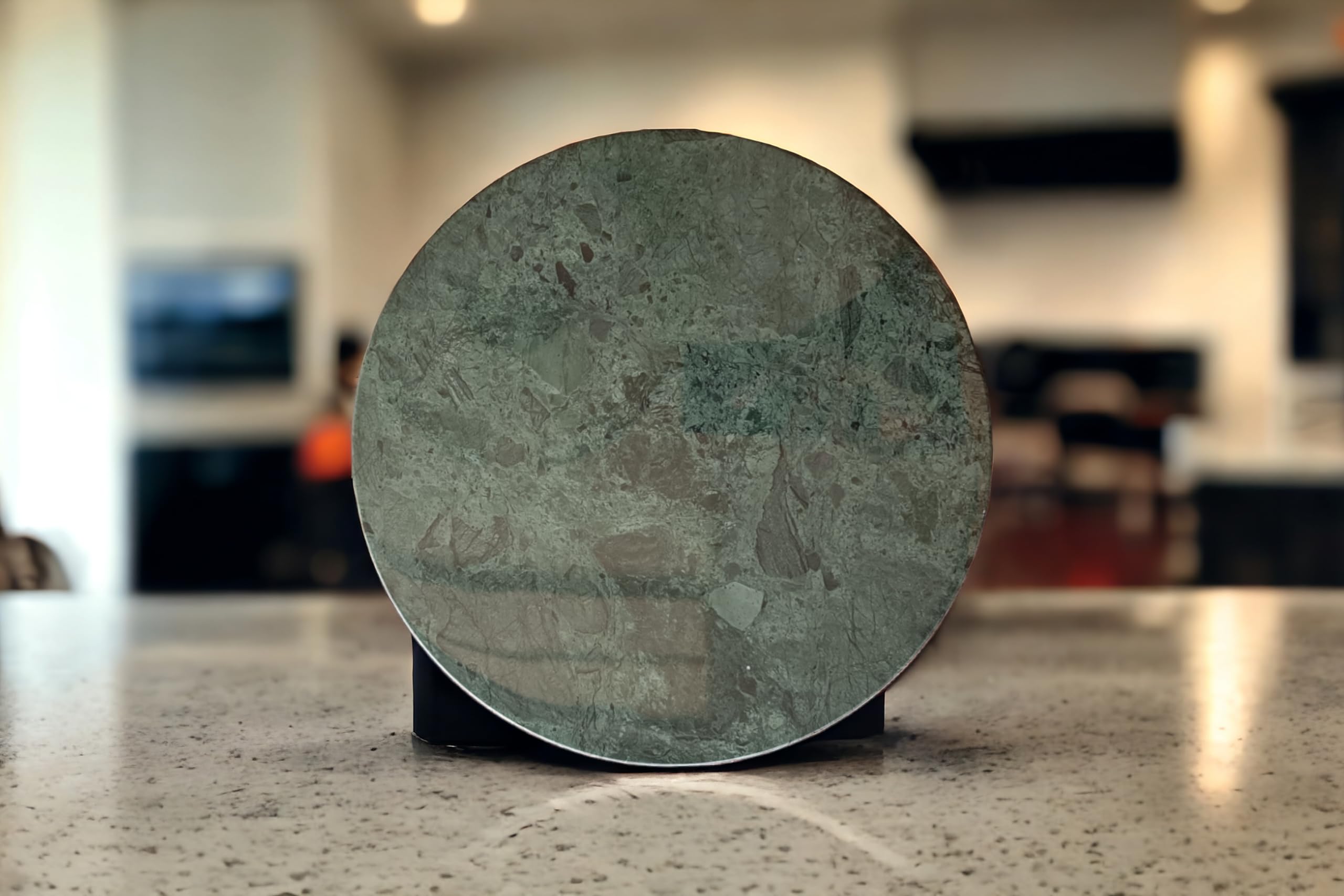 EAKDANT Handmade Marble Round Chakla for Roti - 9 Inch Heavy Duty Dual-Sided Kitchen Utensil (Green) - Perfect for Indian Bread Making, Dough Rolling & Traditional Cooking