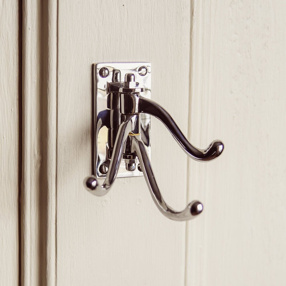 3-Pack Chrome Triple Swivel Hooks - Heavy Duty Rotating Hooks for Hanging Plants, Kitchen Utensils, Bathroom Towels & Home Organization - Perfect for Garage, Pantry, RV and Closet Storage