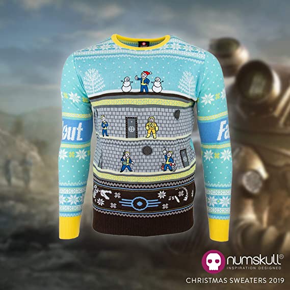 Fallout Vault Jumper - Ugly Christmas Sweater for Women & Men | Cozy Holiday Gaming Pullover | Perfect for Cosplay, Christmas Parties & Winter Gaming Nights (XS)