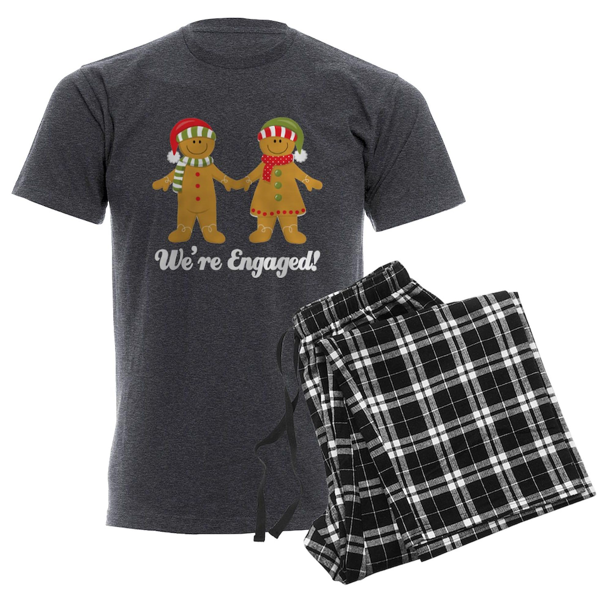 We're Engaged Christmas Men's Charcoal Pajamas - Funny Couple Matching Sleepwear for Holiday Gifts & Proposal Celebrations