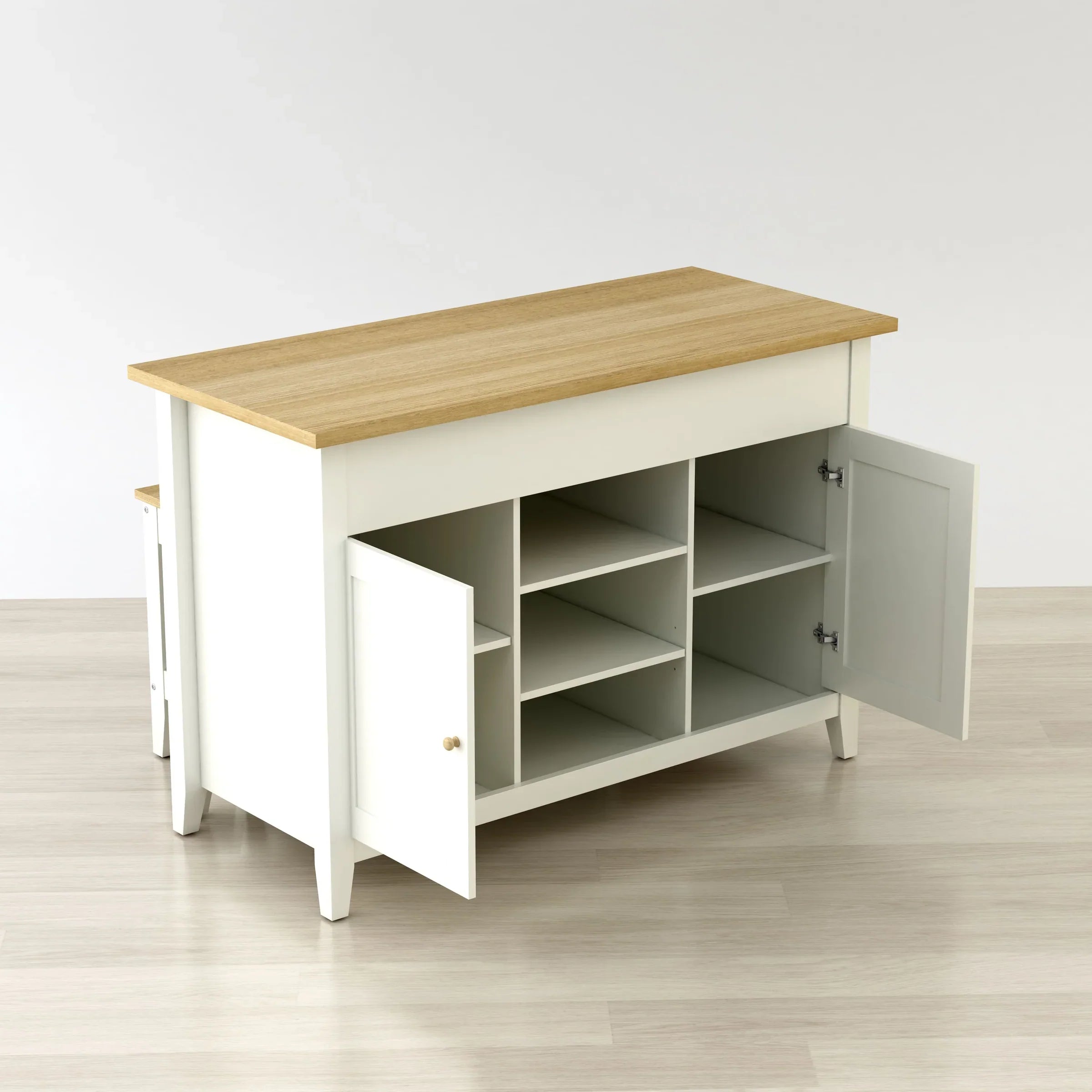 Anderson Teak Delphi 53-Inch Kitchen Island Cabinet with Storage - KC 053 - Perfect for Small Kitchens, Breakfast Bars & Open Concept Living Spaces