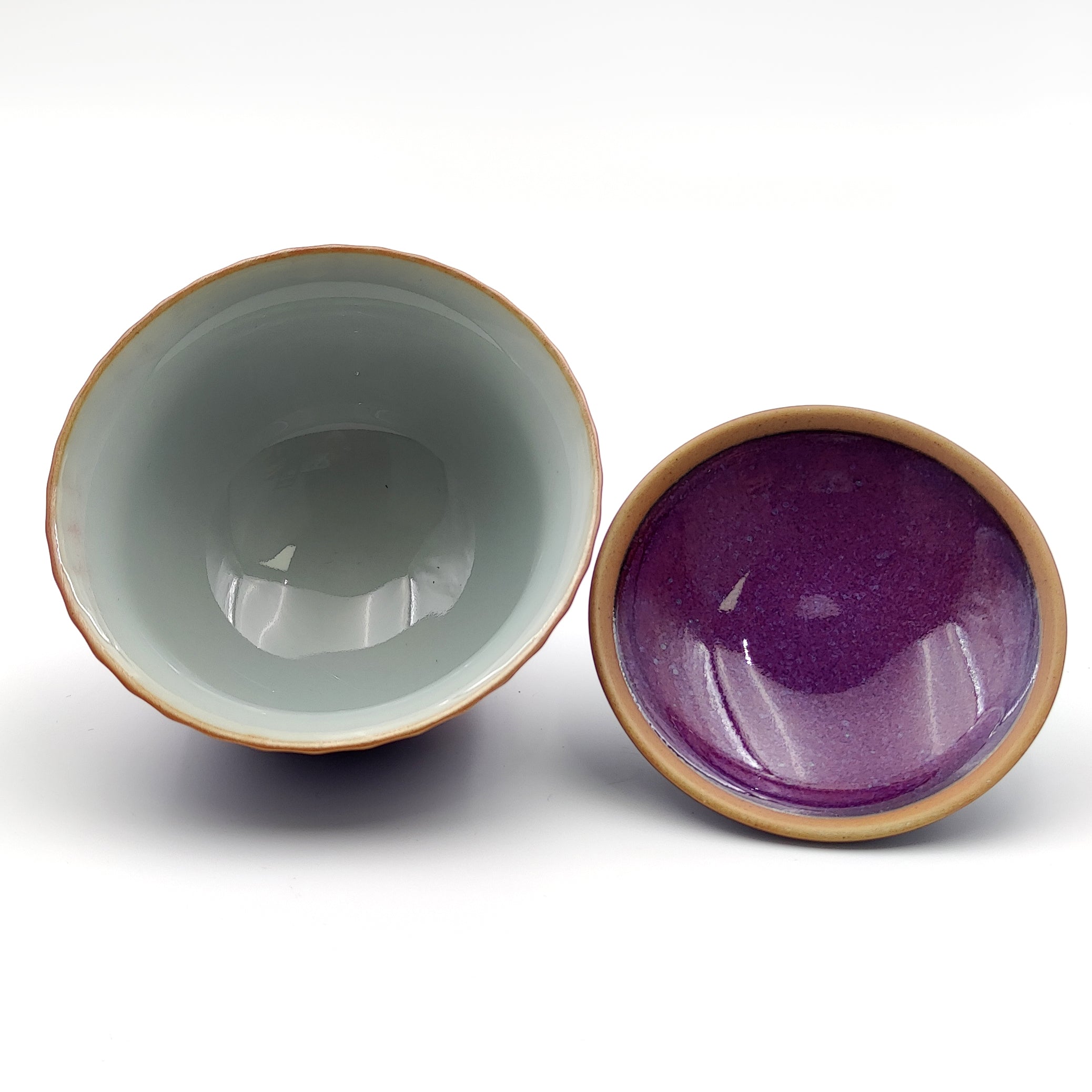 Japanese Jun Kiln Ceramic Petal-Shaped Gaiwan Tea Set - Traditional Chinese Tea Brewing Cup for Oolong, Pu-erh & Green Tea Lovers - Perfect for Home, Office & Tea Ceremonies