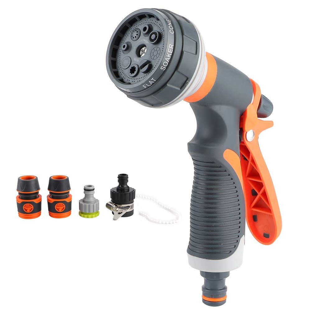 **Heavy Duty Plastic Garden Hose Spray Nozzle Set with 1/2 Inch Connector - Adjustable Watering Nozzle for Lawn, Car Washing, Farm Irrigation & AC Unit Cleaning - Perfect for Home, Yard & Outdoor Use**